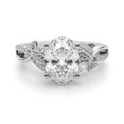 Statement Center Round Diamond Engagement Ring â€” 10K/14K Gold & Platinum