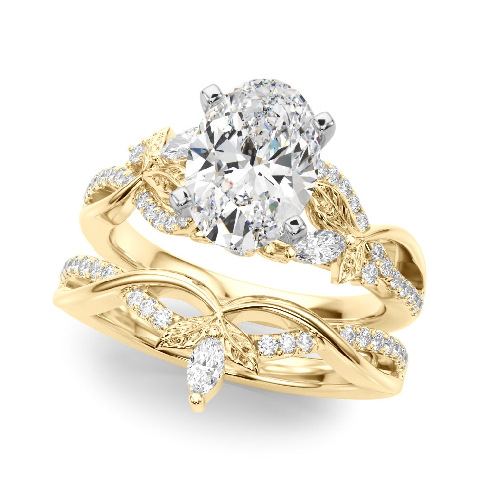 Statement Center Round Diamond Engagement Ring â€” 10K/14K Gold & Platinum