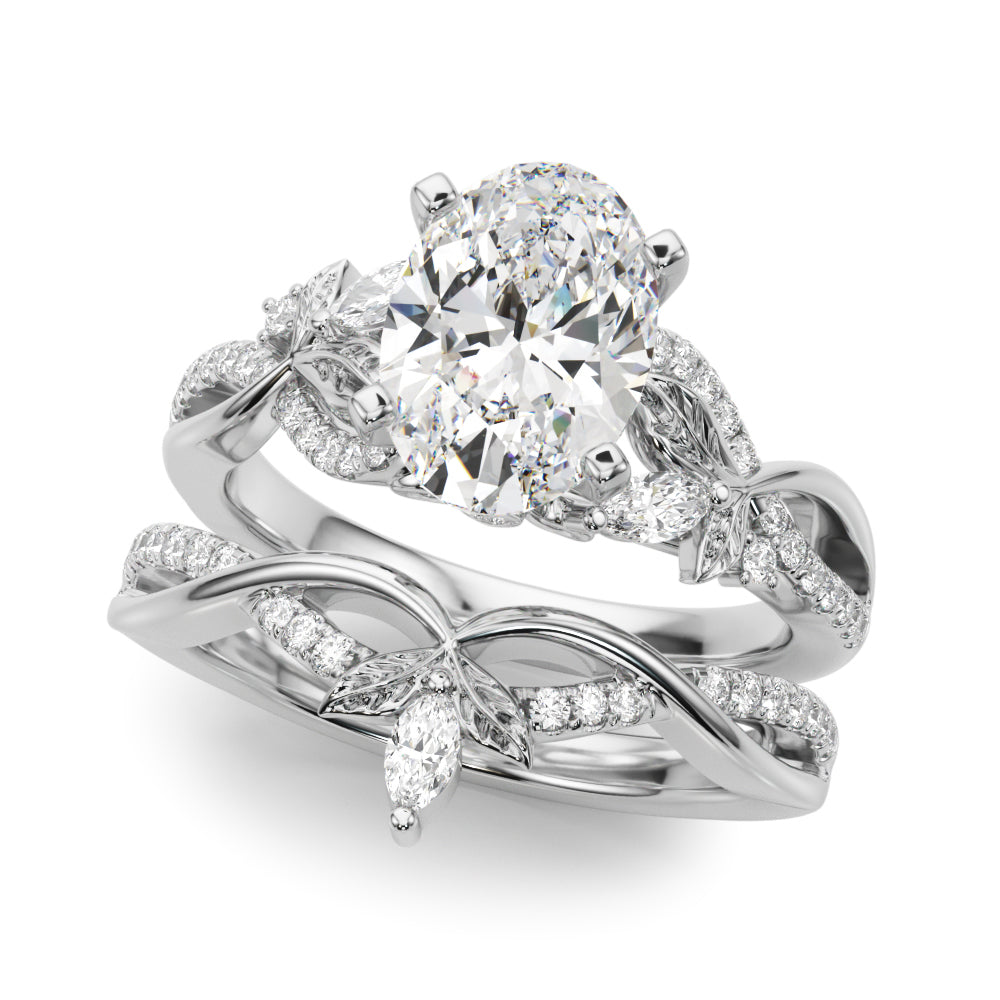 Statement Center Round Diamond Engagement Ring â€” 10K/14K Gold & Platinum