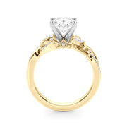 Statement Center Round Diamond Engagement Ring â€” 10K/14K Gold & Platinum