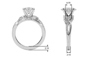 Statement Center Round Diamond Engagement Ring â€” 10K/14K Gold & Platinum