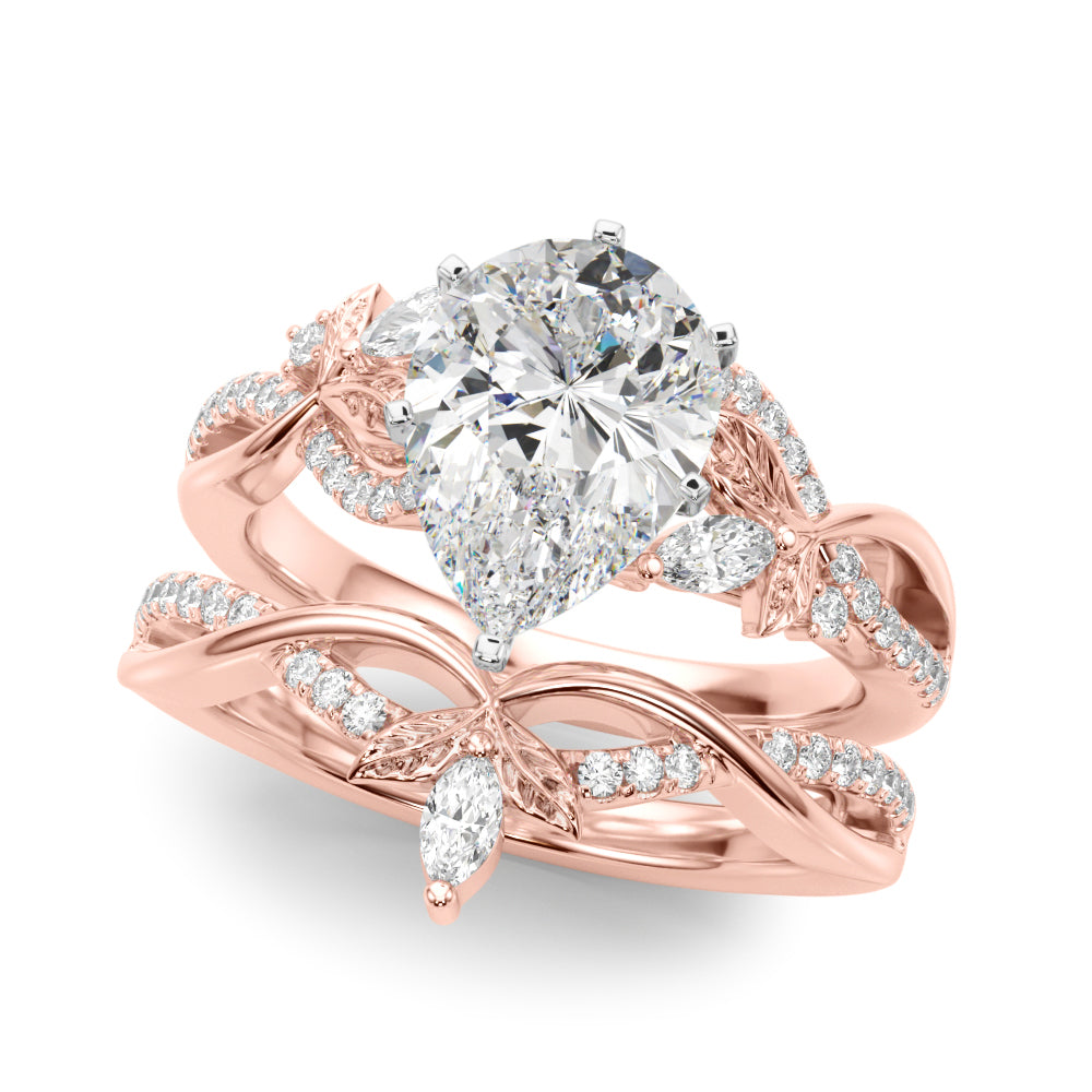 Statement Center Round Diamond Engagement Ring â€” 10K/14K Gold & Platinum