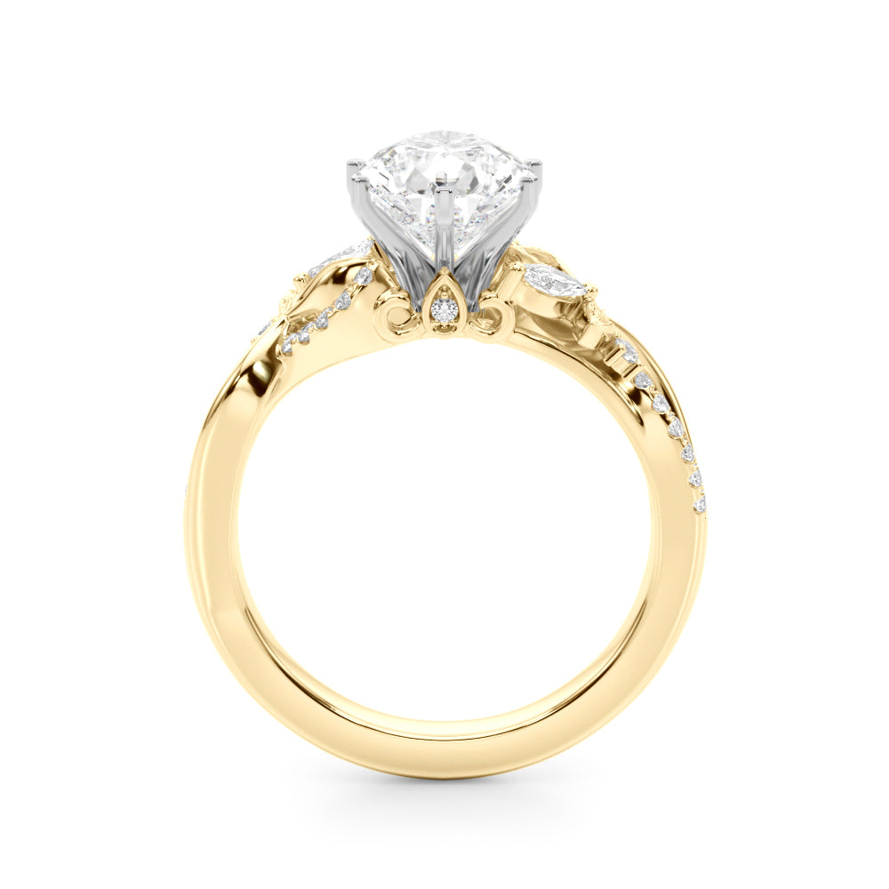 Statement Center Round Diamond Engagement Ring â€” 10K/14K Gold & Platinum