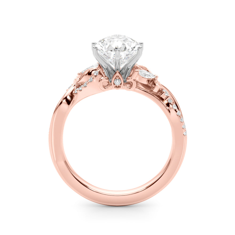 Statement Center Round Diamond Engagement Ring â€” 10K/14K Gold & Platinum