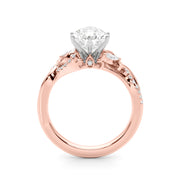 Statement Center Round Diamond Engagement Ring â€” 10K/14K Gold & Platinum