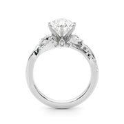 Statement Center Round Diamond Engagement Ring â€” 10K/14K Gold & Platinum