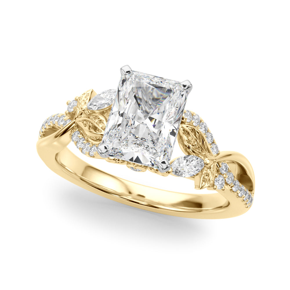 Statement Center Round Diamond Engagement Ring â€” 10K/14K Gold & Platinum