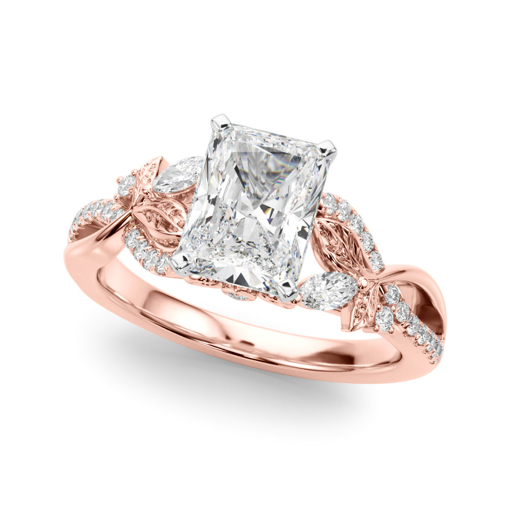 Statement Center Round Diamond Engagement Ring â€” 10K/14K Gold & Platinum