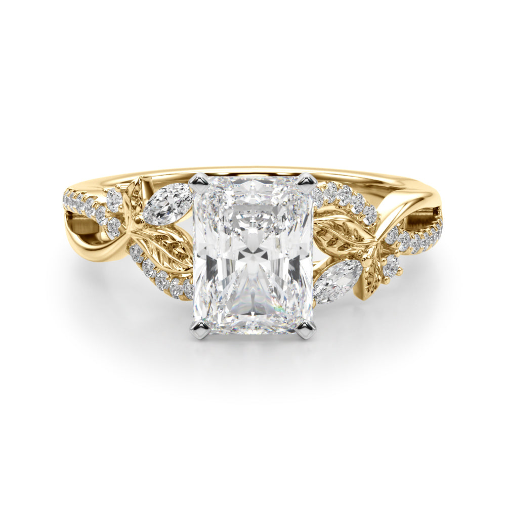 Statement Center Round Diamond Engagement Ring â€” 10K/14K Gold & Platinum