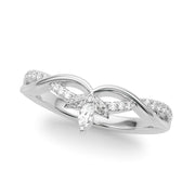 Twisting Nature-Inspired Half Eternity Ring in Gold & Platinum