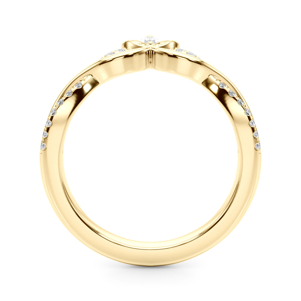 Twisting Nature-Inspired Half Eternity Ring in Gold & Platinum
