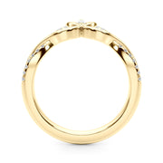 Twisting Nature-Inspired Half Eternity Ring in Gold & Platinum