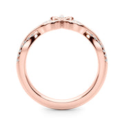 Twisting Nature-Inspired Half Eternity Ring in Gold & Platinum