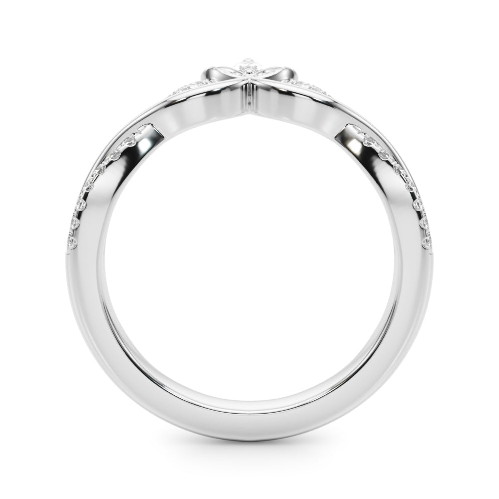 Twisting Nature-Inspired Half Eternity Ring in Gold & Platinum
