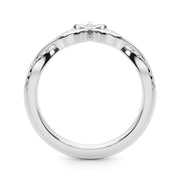 Twisting Nature-Inspired Half Eternity Ring in Gold & Platinum