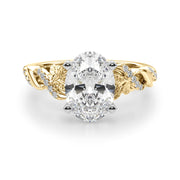 Dazzling Center Oval Diamond Engagement Ring â€” 10K/14K Gold & Platinum