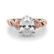 Dazzling Center Oval Diamond Engagement Ring â€” 10K/14K Gold & Platinum