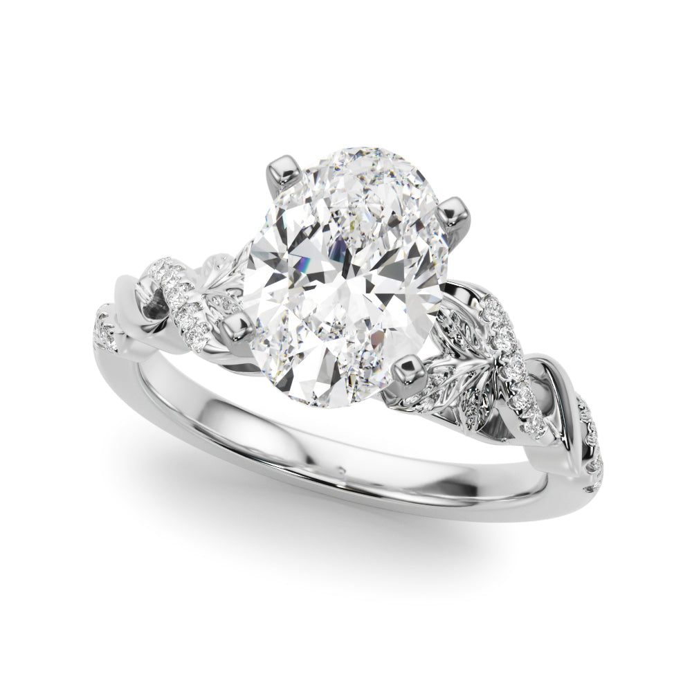 Dazzling Center Oval Diamond Engagement Ring â€” 10K/14K Gold & Platinum