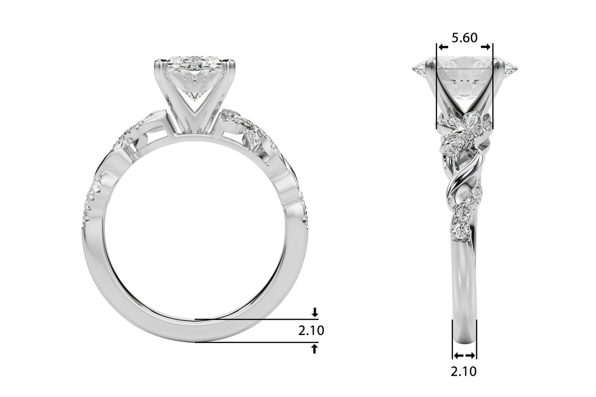 Dazzling Center Oval Diamond Engagement Ring â€” 10K/14K Gold & Platinum