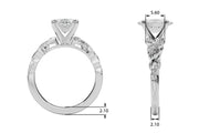 Dazzling Center Oval Diamond Engagement Ring â€” 10K/14K Gold & Platinum