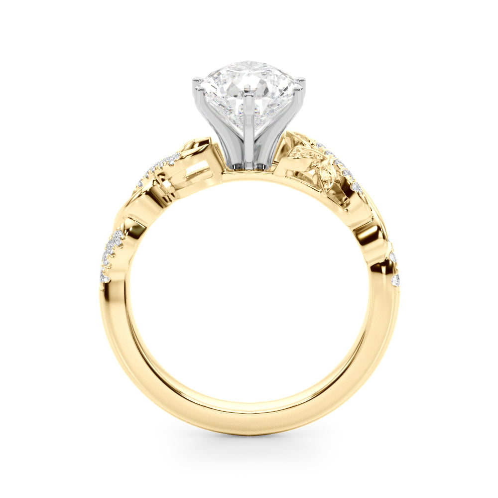 Dazzling Center Oval Diamond Engagement Ring â€” 10K/14K Gold & Platinum
