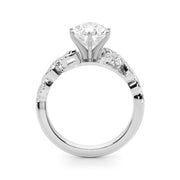 Dazzling Center Oval Diamond Engagement Ring â€” 10K/14K Gold & Platinum