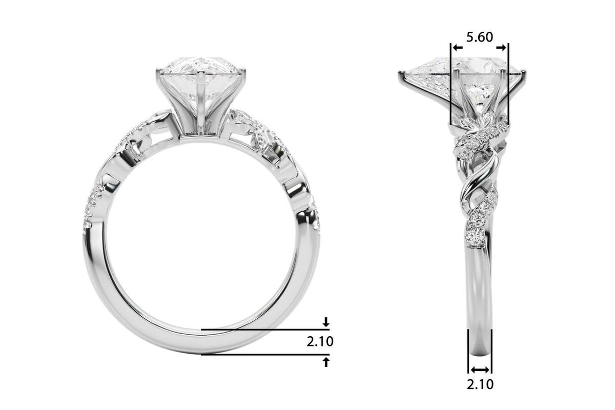 Dazzling Center Oval Diamond Engagement Ring â€” 10K/14K Gold & Platinum