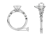 Dazzling Center Oval Diamond Engagement Ring â€” 10K/14K Gold & Platinum