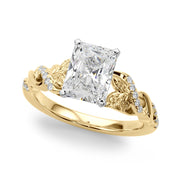 Dazzling Center Oval Diamond Engagement Ring â€” 10K/14K Gold & Platinum