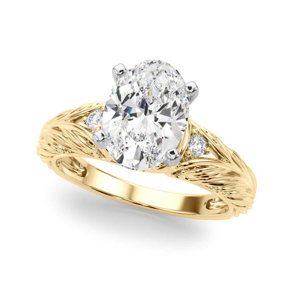 Pristine Center Oval Diamond Engagement Ring â€” 10K/14K Gold & Platinum