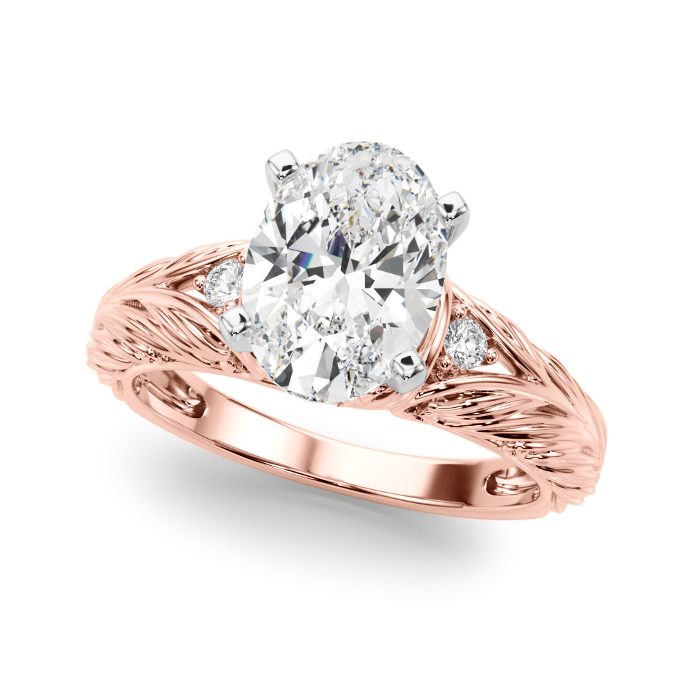Pristine Center Oval Diamond Engagement Ring â€” 10K/14K Gold & Platinum