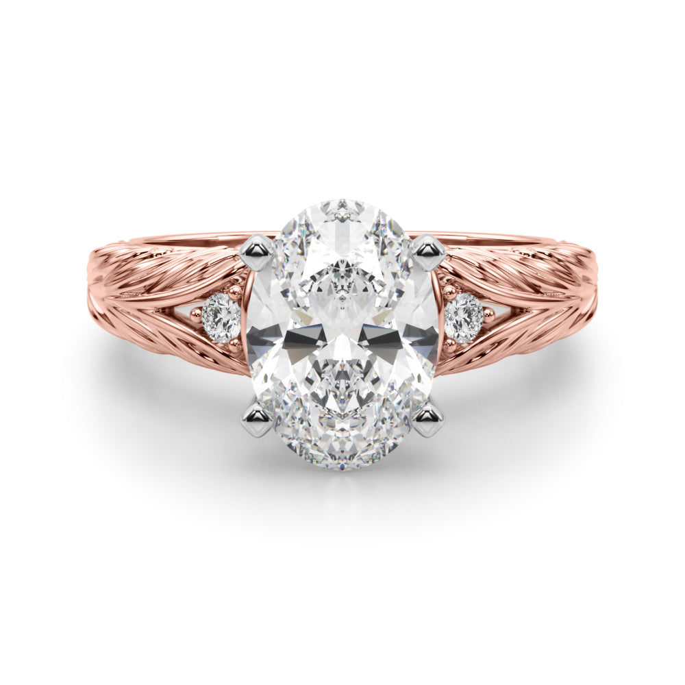Pristine Center Oval Diamond Engagement Ring â€” 10K/14K Gold & Platinum