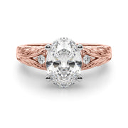 Pristine Center Oval Diamond Engagement Ring â€” 10K/14K Gold & Platinum