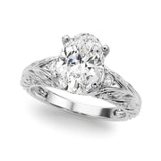 Pristine Center Oval Diamond Engagement Ring â€” 10K/14K Gold & Platinum