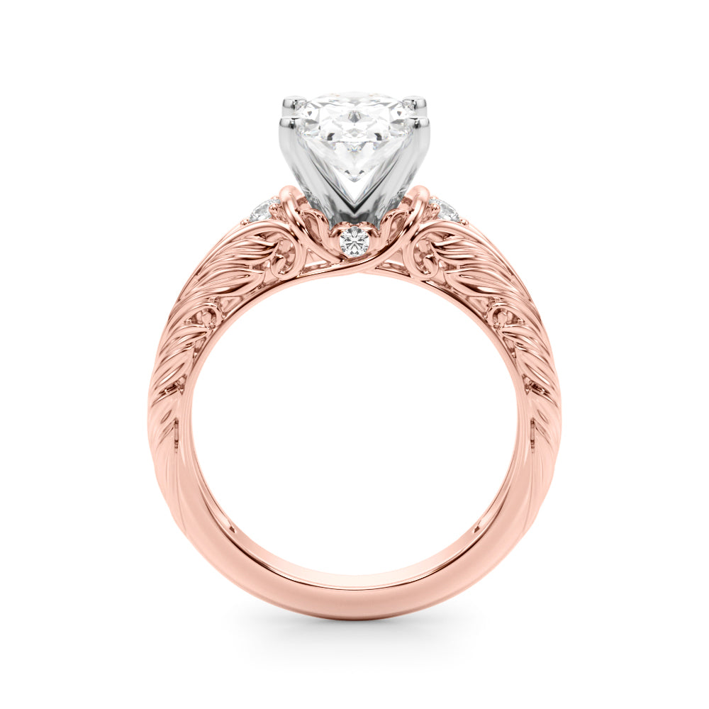 Pristine Center Oval Diamond Engagement Ring â€” 10K/14K Gold & Platinum