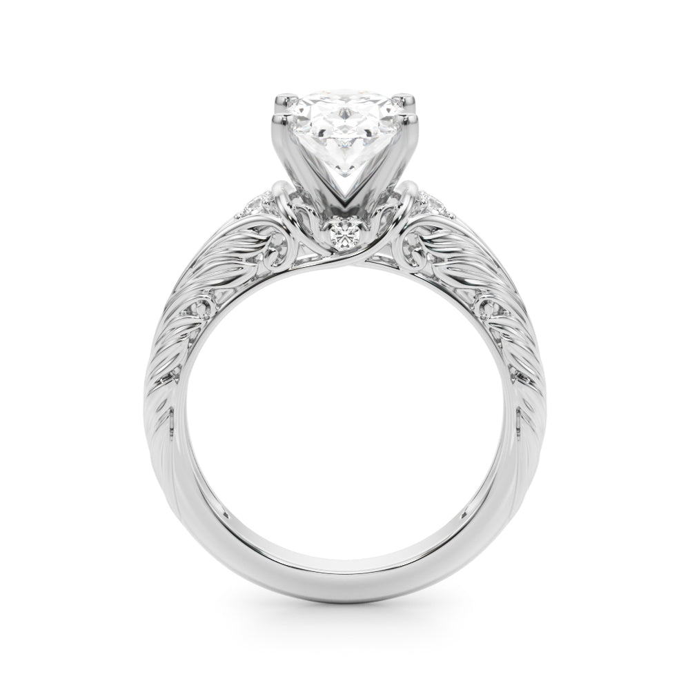 Pristine Center Oval Diamond Engagement Ring â€” 10K/14K Gold & Platinum