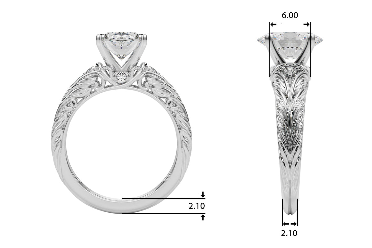 Pristine Center Oval Diamond Engagement Ring â€” 10K/14K Gold & Platinum