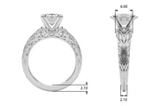 Pristine Center Oval Diamond Engagement Ring â€” 10K/14K Gold & Platinum