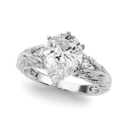 Pristine Center Oval Diamond Engagement Ring in 10K/14K gold and platinum with certified lab-grown or natural diamonds