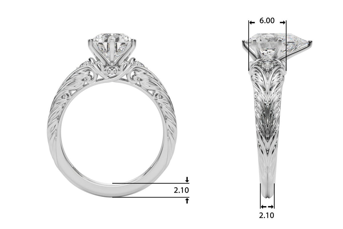 Pristine Center Oval Diamond Engagement Ring â€” 10K/14K Gold & Platinum