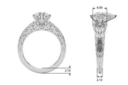 Pristine Center Oval Diamond Engagement Ring â€” 10K/14K Gold & Platinum
