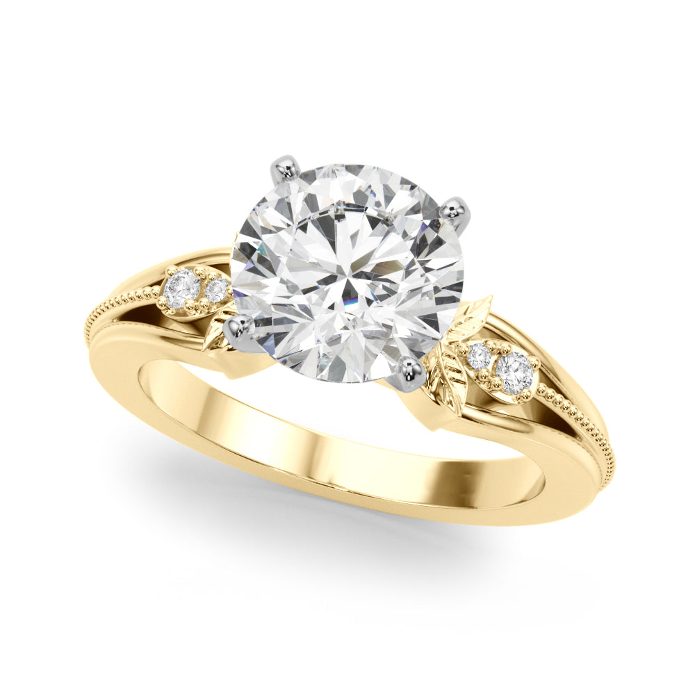 Devoted Center Oval Diamond Engagement Ring â€” 10K/14K Gold & Platinum