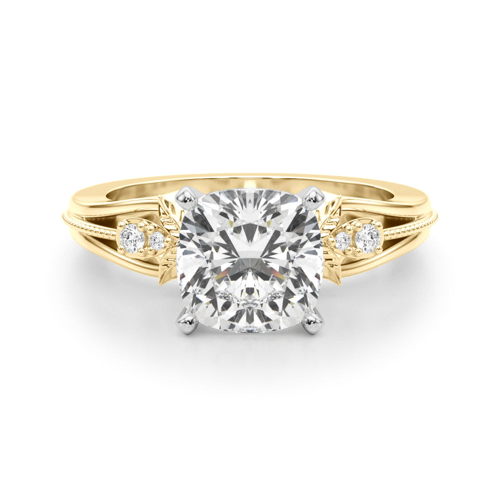 Devoted Center Oval Diamond Engagement Ring â€” 10K/14K Gold & Platinum