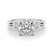 Devoted Center Oval Diamond Engagement Ring â€” 10K/14K Gold & Platinum