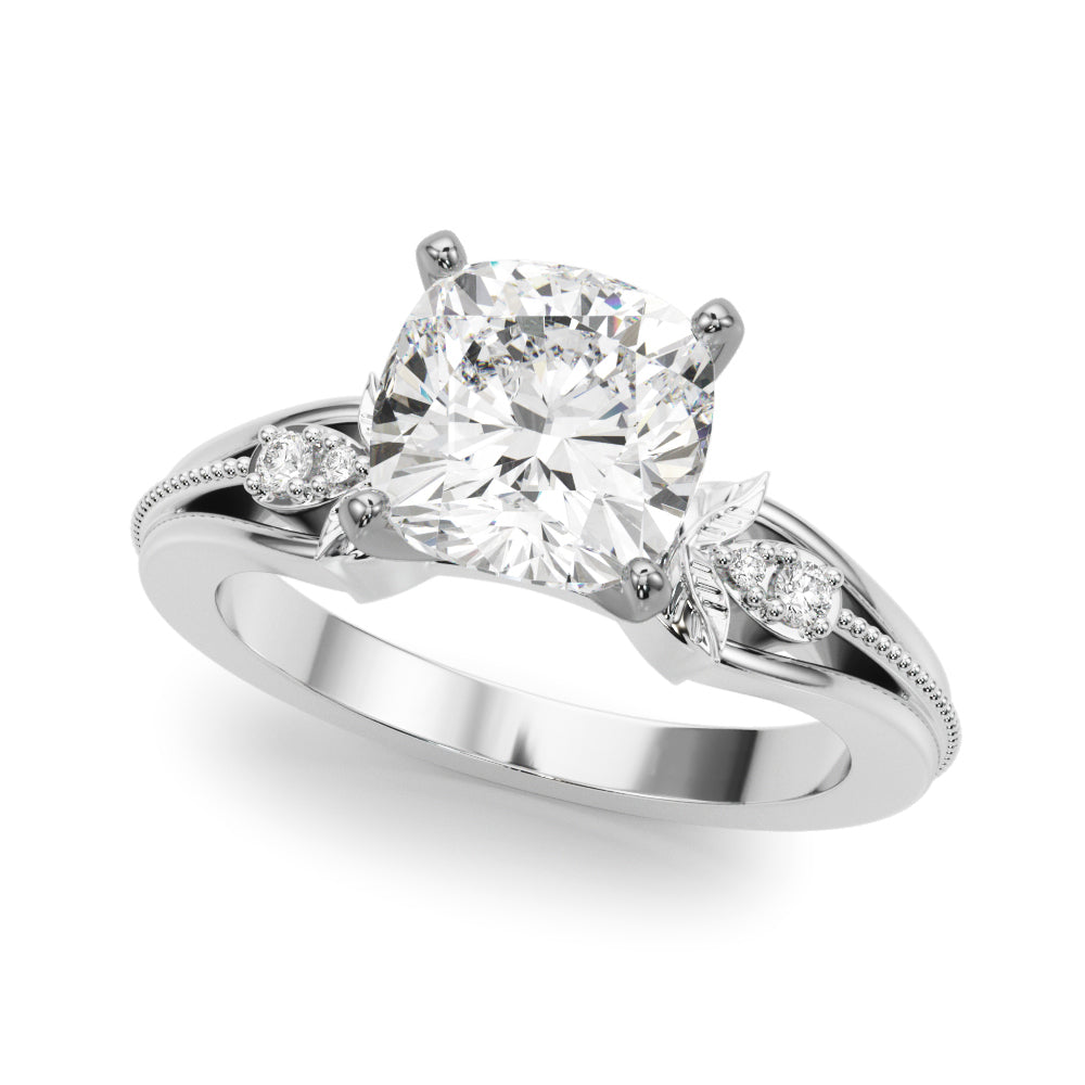 Devoted Center Oval Diamond Engagement Ring â€” 10K/14K Gold & Platinum