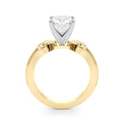 Devoted Center Oval Diamond Engagement Ring â€” 10K/14K Gold & Platinum