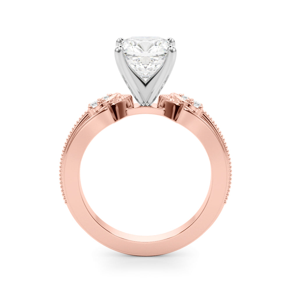 Devoted Center Oval Diamond Engagement Ring â€” 10K/14K Gold & Platinum