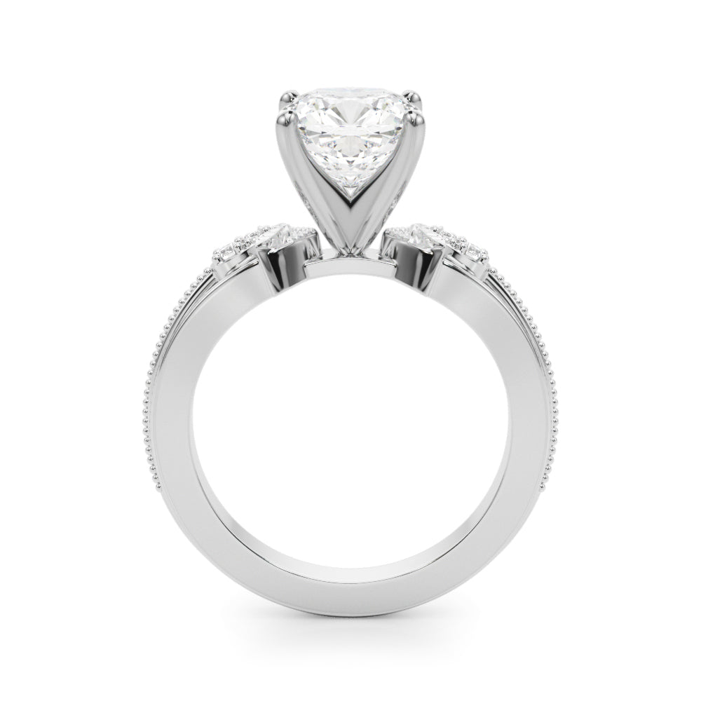 Devoted Center Oval Diamond Engagement Ring â€” 10K/14K Gold & Platinum