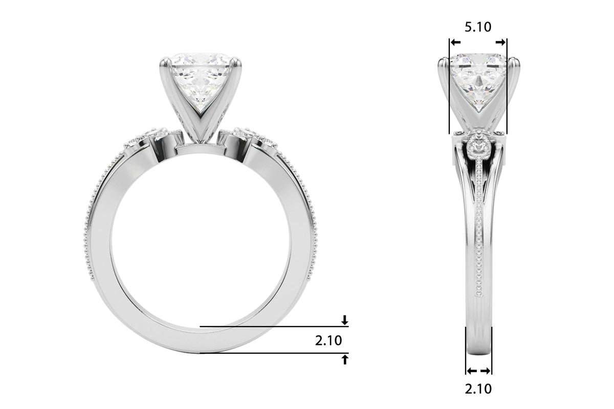 Devoted Center Oval Diamond Engagement Ring â€” 10K/14K Gold & Platinum