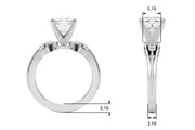 Devoted Center Oval Diamond Engagement Ring â€” 10K/14K Gold & Platinum